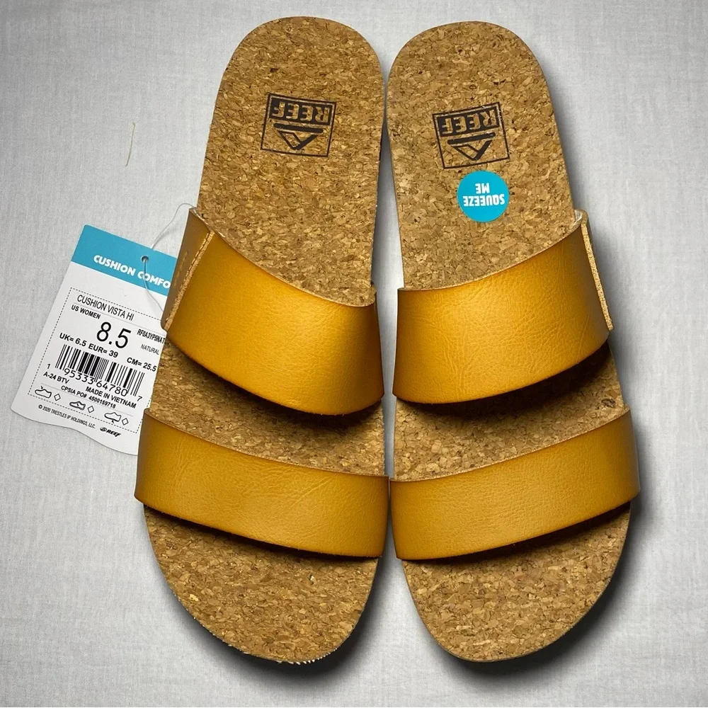 NIB Reef Cushion Vista Hi Platform Sandal Natural color Size 8.5 - Picture 7 of 12